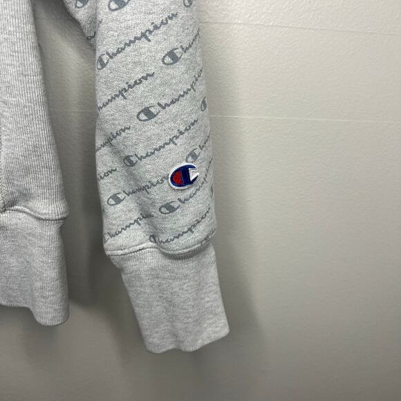 Champion Men's Reverse Weave Pullover Hoodie All Over Print Size Medium Gray - Picture 5 of 9